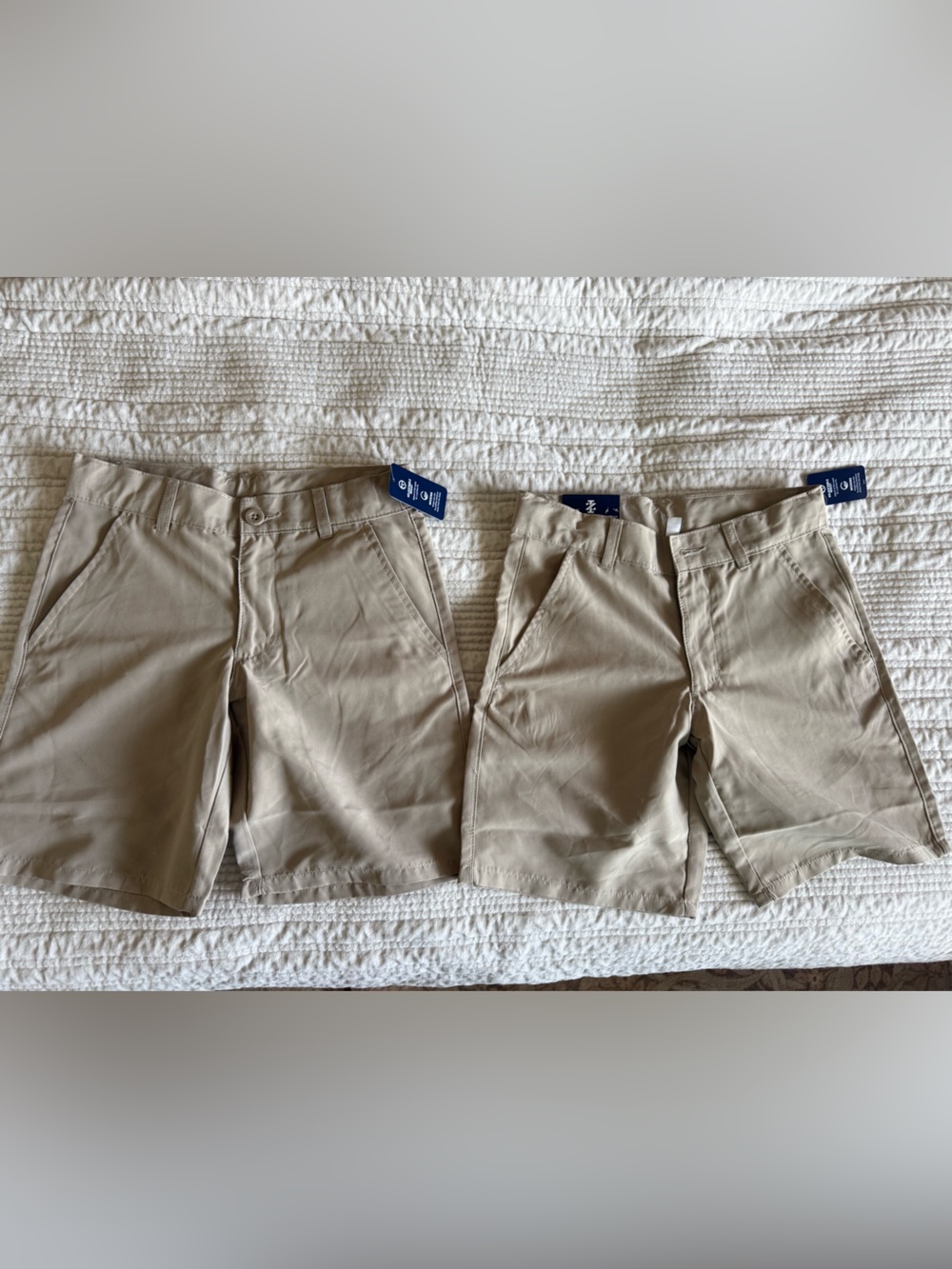 Boys Flat-Front Khaki Shorts - Set of 2